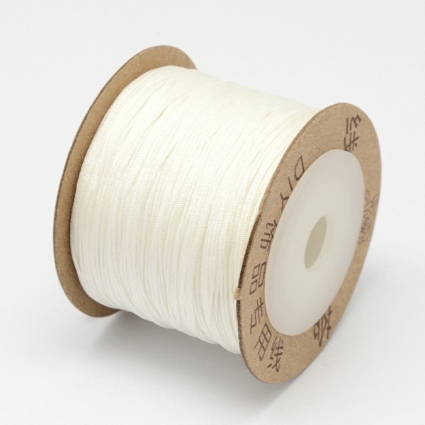 

PandaHall Nylon Threads, White, 0.6mm, about 109.36 yards(100m)/roll Nylon White
