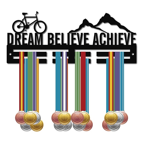 

PandaHall CREATCABIN Acrylic Medal Holder Triathlon Medal Holder Display Rack Stand Wall Mount Hanger Swim Bike Run Hanging for Home Badge 2...