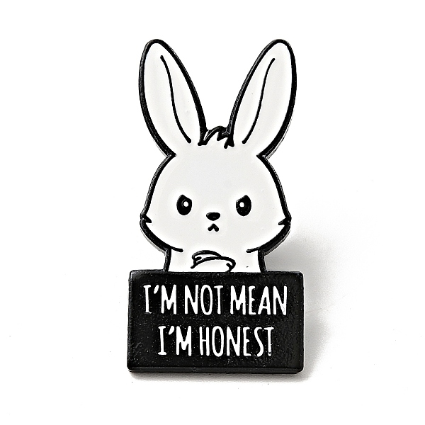 

PandaHall Word I'm Not Mean I'm Honest Enamel Pin, Electrophoresis Black Alloy Rabbit Brooch for Backpack Clothes, Black, 30x15x1.5mm...