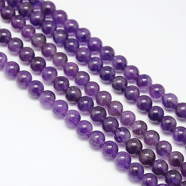 

PandaHall Natural Amethyst Round Beads Strands, Grade AB, 8mm, Hole: 1mm, about 50pcs/strand, 15.3 inch Amethyst Round Purple