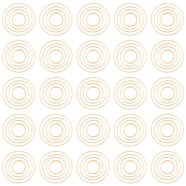 

PandaHall SUNNYCLUE 120pcs 4 Size Earring Charm Connector Links Mini Circle Charms Round Blank Frame Stainless Steel Pendant for Earring...