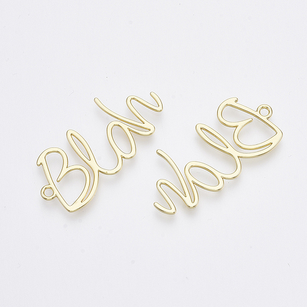 

PandaHall Alloy Pendants, Word Blah, Light Gold, 36.5x18x1mm, Hole: 1.8mm Alloy Word