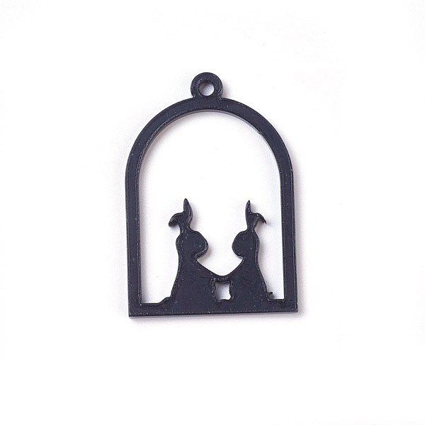 Acrylic Bunny Open Back Bezel Pendants