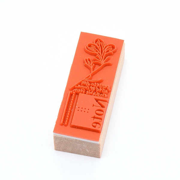 

PandaHall Wooden Stamps, with Rubber, Rectangle, Flower Pattern, 55x22x19mm Wood Orange