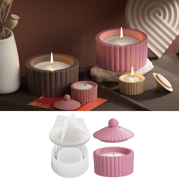 

PandaHall Stripe DIY Candle Cup Silicone Molds, Storage Box Molds, Resin Plaster Cement Casting Molds, Clear, 4.2x2.2cm, Inner Diameter...
