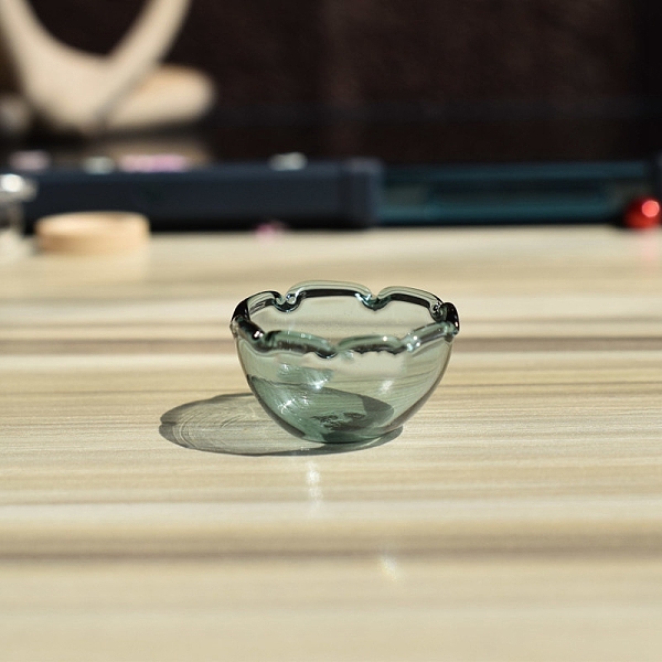 

PandaHall Miniature Glass Bowl, for Dollhouse Accessories Pretending Prop Decorations, Medium Sea Green, 16x5mm Glass Tableware