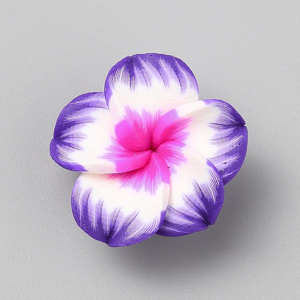 

PandaHall Handmade Polymer Clay Beads, Flower, Dark Violet, 10~11x25~26x25~26mm, Hole: 1.5mm Polymer Clay Flower