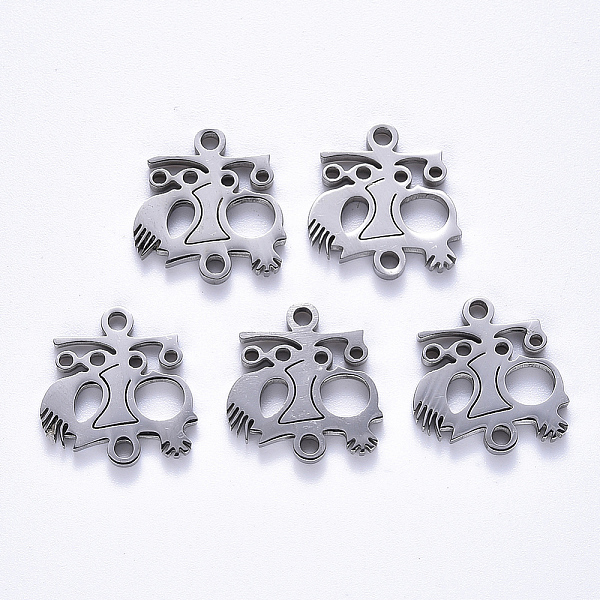 

PandaHall 201 Stainless Steel Links Connectors, Laser Cut, Stainless Steel Color, 15.5x15x1.5mm, Hole: 1.6mm 201 Stainless Steel Others