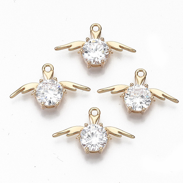 

PandaHall Brass Glass Rhinestone Pendants, Long-Lasting Plated, Cadmium Free & Lead Free, Angel, Light Gold, Crystal, 14.5x24x5mm, Hole..., Clear