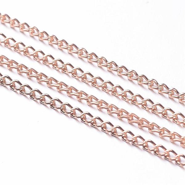 

PandaHall Iron Twisted Chains, Unwelded, with Spool, Gold Plated, 3x2x0.5mm, about 328.08 Feet(100m)/roll Iron