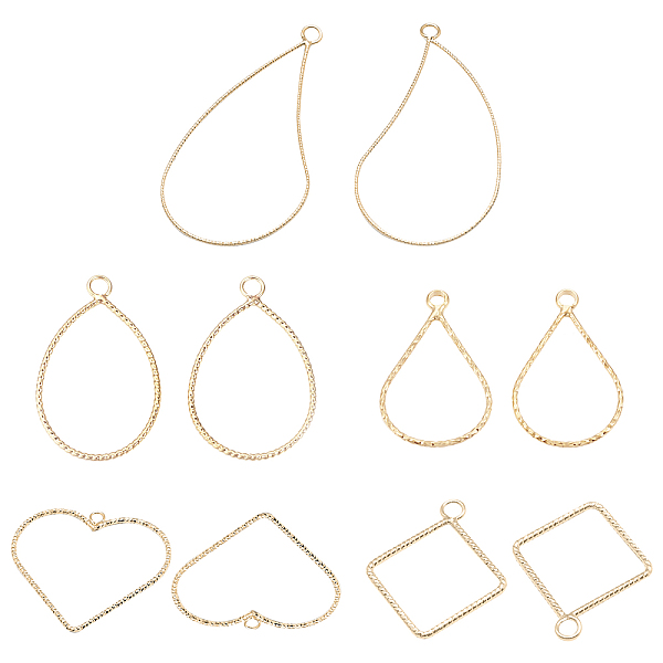 

PandaHall BENECREAT 48Pcs 6 Style Brass Pendants, Nickel Free, Heart & Teardrop & Rhombus, Real 18K Gold Plated, 8pcs/style Brass Mixed...