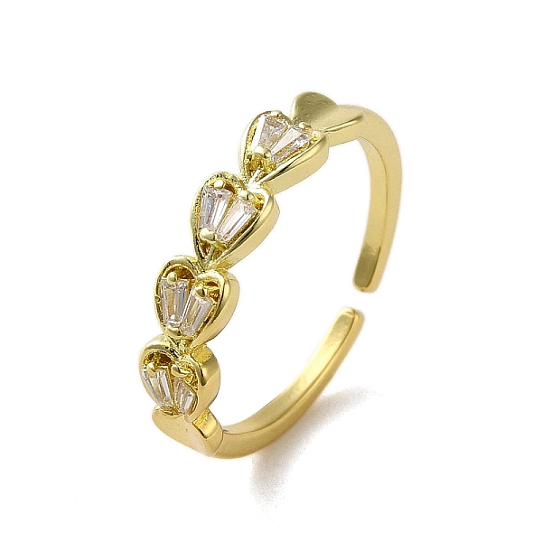 

PandaHall Brass with Cubic Zirconia Rings, Heart, Real 18K Gold Plated, Inner Diameter: 17mm Brass+Cubic Zirconia Heart