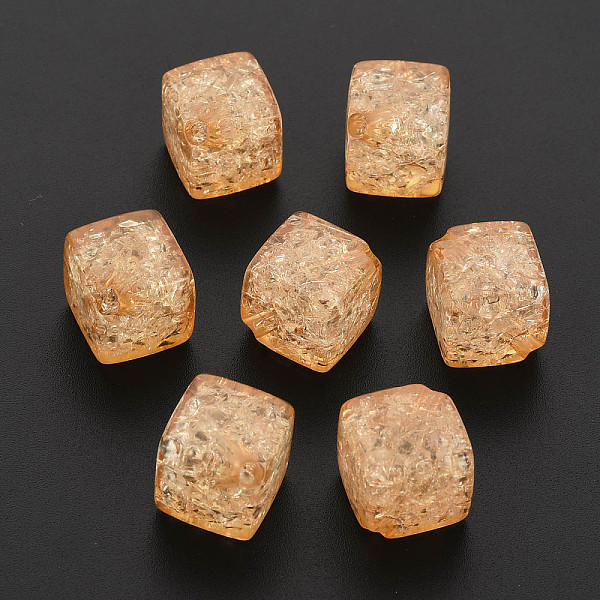 

PandaHall Transparent Crackle Acrylic Beads, Cube, Sandy Brown, 15.5x18x12mm, Hole: 2.5mm, about 275pcs/500g Acrylic Cube