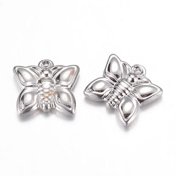 

PandaHall 201 Stainless Steel Charms, Butterfly, Stainless Steel Color, 12.5x14x3mm, Hole: 1mm 201 Stainless Steel Butterfly