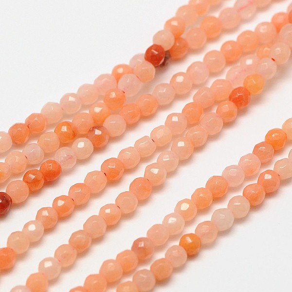 

PandaHall Natural Pink Aventurinee Beads Strands, Faceted Round, 3mm, Hole: 0.8mm, about 129pcs/strand, 15 inch Pink Aventurine Round