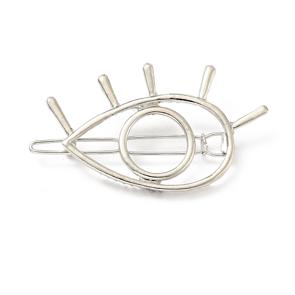 

PandaHall Alloy Hair Barrettes, with Iron Findings, Eye, Platinum, 55x31x3mm Alloy