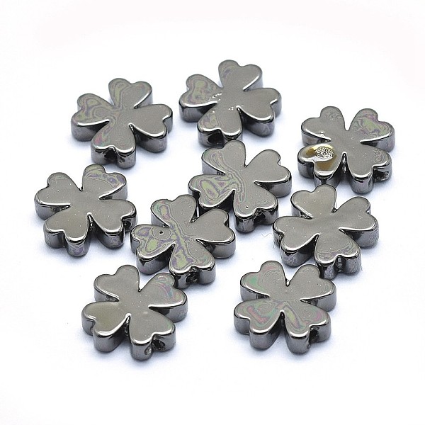 

PandaHall Brass Beads, Cadmium Free & Nickel Free & Lead Free, Clover, Gunmetal, 10x10x2.5mm, Hole: 1.2mm Brass Clover