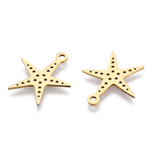 

PandaHall 201 Stainless Steel Pendants, Star Charm, Golden, 20x18x1mm, Hole: 1.8mm 201 Stainless Steel Star