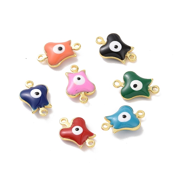 

PandaHall Brass Enamel Connector Charms, Real 18K Gold Plated, Evil Eye Pattern, Mixed Color, 12.5x8x3.5mm, Hole: 1mm Brass+Enamel Evil Eye..., Multicolor