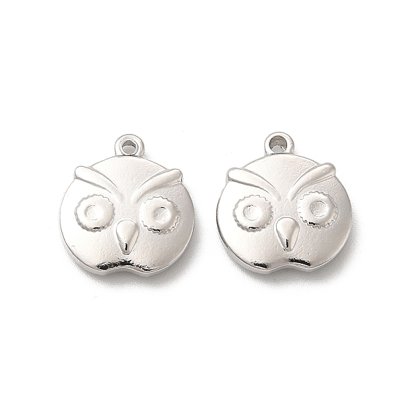 

PandaHall 201 Stainless Steel Pendants, Owl Charm, Stainless Steel Color, 15x14x3.5mm, Hole: 1mm 201 Stainless Steel Owl