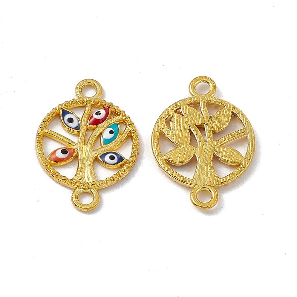 

PandaHall Alloy Connector Charms, with Enamel, Flat Round Tree Links with Colorful Evil Eye, Golden, 23.5x16x1.6mm, Hole: 2.2mm Alloy+Enamel...