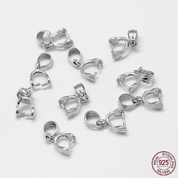 

PandaHall Rhodium Plated 925 Sterling Silver Pendant Bails, Ice Pick & Pinch Bails, Platinum, 13mm, Hole: 3.5x5mm, Pin: 0.8mm Sterling...