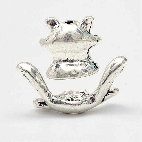 

PandaHall Frog Tibetan Style Alloy Beads, Cadmium Free & Lead Free, Antique Silver, Head: 13x13.5x11mm, Foot: 13x24x8mm, Hole: 1.5mm...