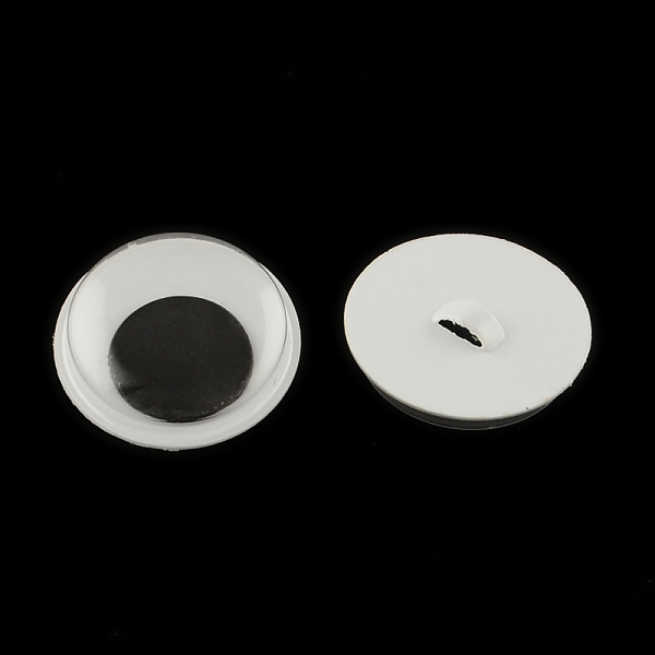 

PandaHall Black & White Plastic Wiggle Googly Eyes Buttons DIY Scrapbooking Crafts Toy Accessories, Black, 18x5.5mm, Hole: 1mm Plastic