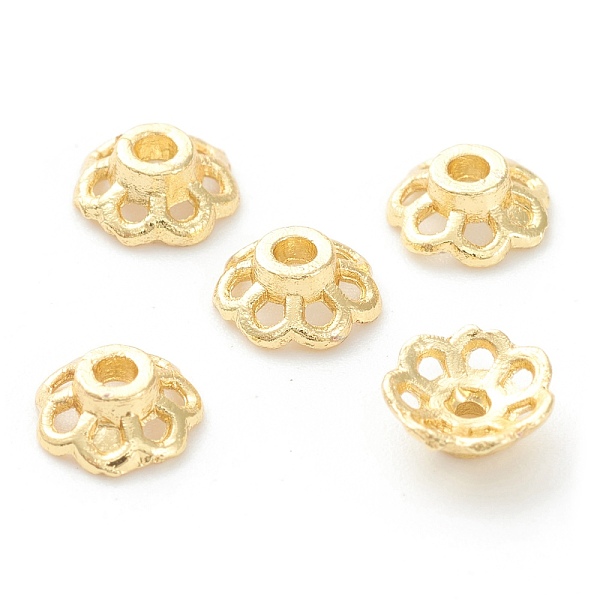 Rack Plating Alloy Flower Bead Caps