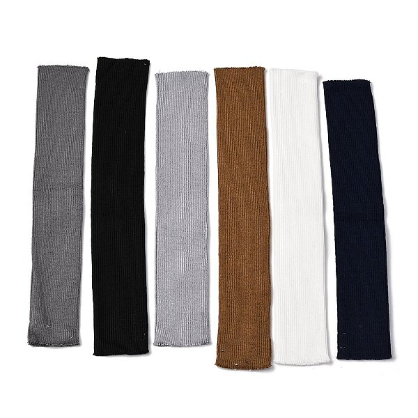 6Pcs 6 Colors Polyester Elastic Ribbing Fabric for Cuffs