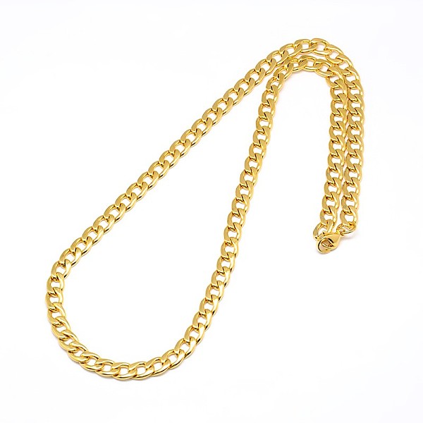 

PandaHall 304 Stainless Steel Curb Chain/Twisted Chain Necklaces, with Lobster Claw Clasps, Golden, 22 inch~23 inch(55.9~58.4cm), 7mm 304...