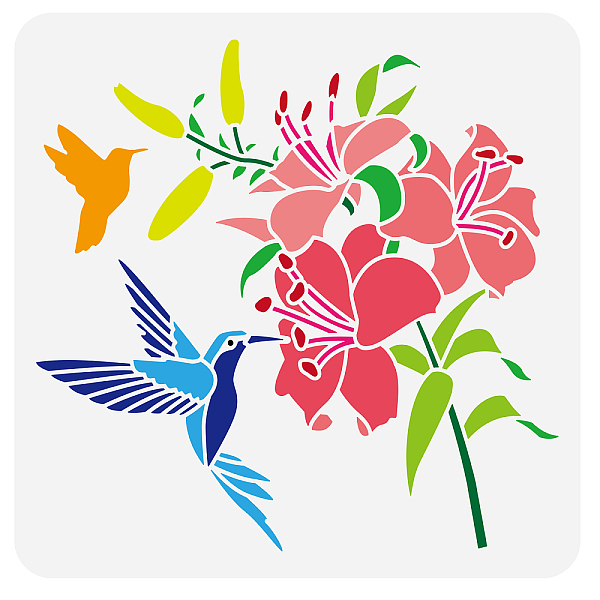 

PandaHall PET Hollow Out Drawing Painting Stencils, for DIY Scrapbook, Photo Album, Bird Pattern, 30x30cm Plastic Bird