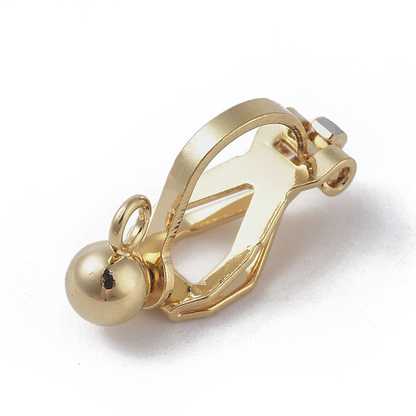 

PandaHall Brass Clip-on Earring Findings. with Loop, Golden, 16x6x8mm, Hole: 1.6mm Brass