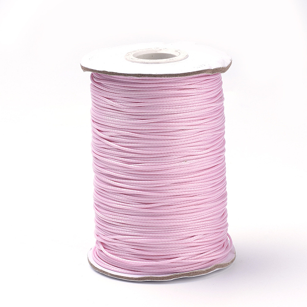 

PandaHall Braided Korean Waxed Polyester Cords, Pink, 1.5mm, about 174.97 yards(160m)/roll Waxed Polyester Cord Pink