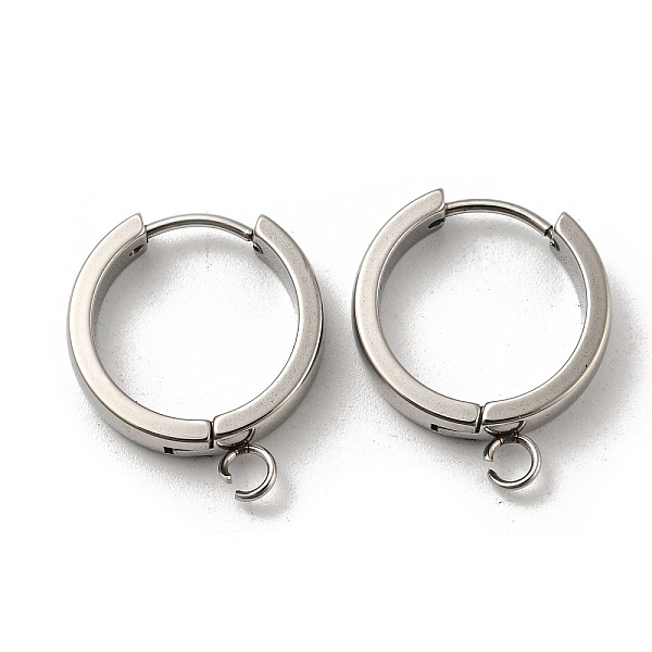 

PandaHall 201 Stainless Steel Huggie Hoop Earrings Findings, with Vertical Loop, with 316 Surgical Stainless Steel Earring Pins, Ring...