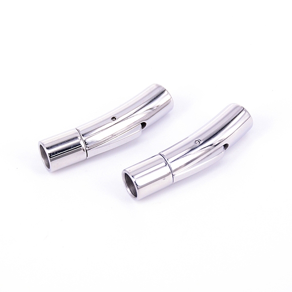 

PandaHall Stainless Steel Bayonet Clasps, Column, Stainless Steel Color, 30x9x7mm, Hole: 5mm Stainless Steel