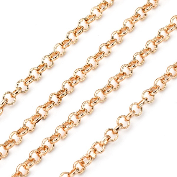 

PandaHall Iron Rolo Chains, Belcher Chain, Unwelded, Light Gold, 5x1mm Iron