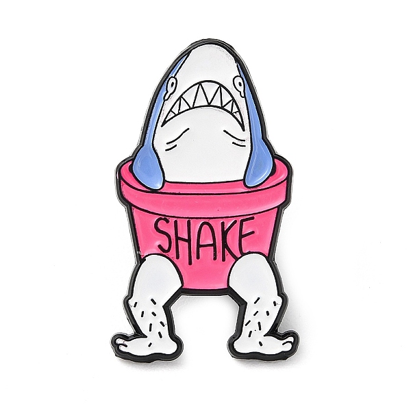 

PandaHall Sea Animal Enamel Pins, Electrophoresis Black Alloy Brooches, Shark, Hot Pink, 30.5x17x1mm Alloy+Enamel Shark