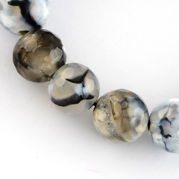

PandaHall Colored Natural Fire Crackle Agate Beads Strings, Faceted Round, Gray, 8mm, Hole: 1mm, about 48pcs/strand, 14.5~14.8 inch Fire...