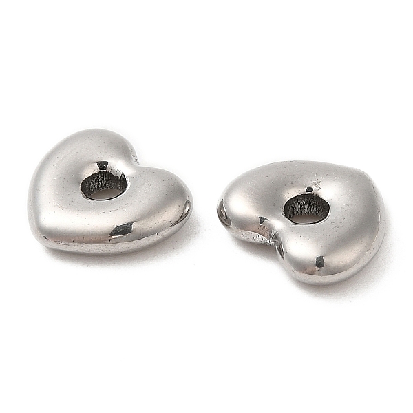 

PandaHall 304 Stainless Steel Beads, Heart, Stainless Steel Color, 11.5x13x3.5mm, Hole: 3mm 304 Stainless Steel Heart