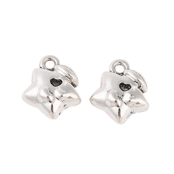 

PandaHall Rack Plating Alloy Enamel Charms, Star Charm, Platinum, Black, 12x10x5.5mm, Hole: 1.5mm Alloy+Enamel Star Black