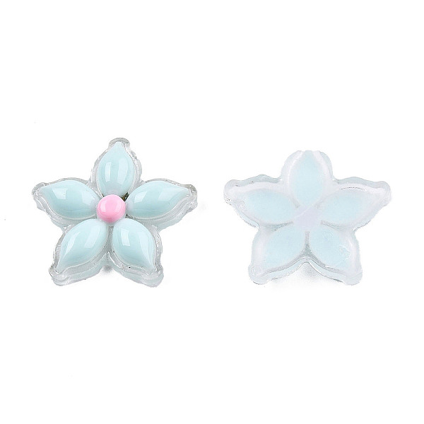 

PandaHall Transparent Resin Enamel Cabochons, Flower, Sky Blue, 23x23.5x5.5mm Resin Flower