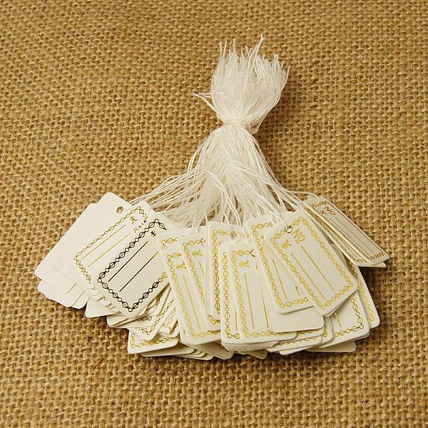 

PandaHall Paper Jewelry Price Tag, Rectangle, White, 26x15mm Paper White