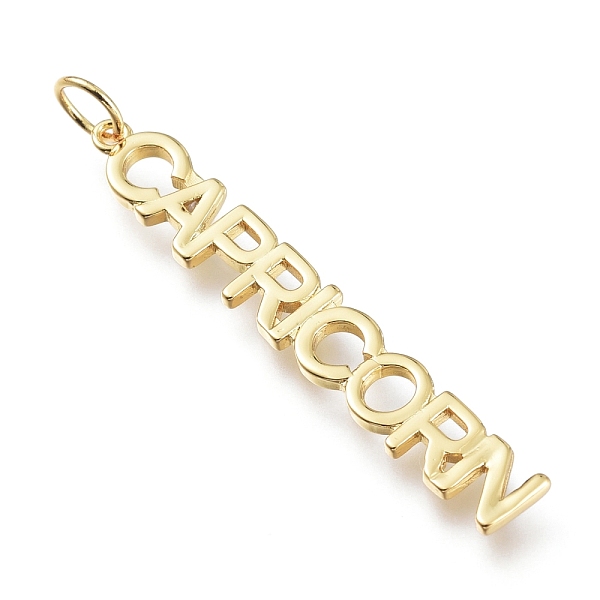

PandaHall Brass Pendants, with Jump Rings, Long-Lasting Plated, Constellation/Zodiac Sign, Word, Capricorn, 44.5x6.5x2mm, Hole: 4.5mm Brass...