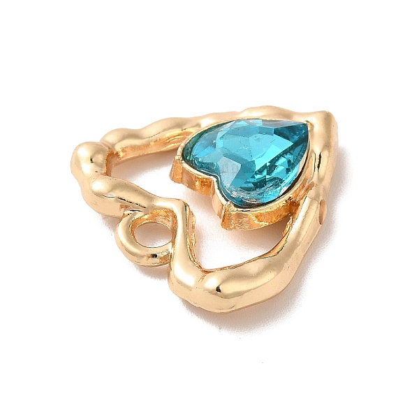 

PandaHall Rack Plating Alloy Pandants, with Glass, Nickel Free, Heart Charms, Golden, Deep Sky Blue, 19x19x5mm, Hole: 2.3mm Alloy+Glass...