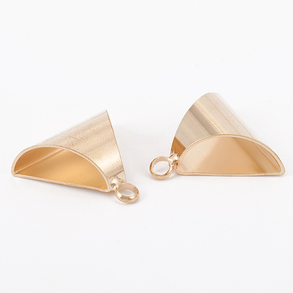 

PandaHall Brass Tube Bails, Loop Bails, Long-Lasting Plated, Triangle, Light Gold, 19x20x8mm, Hole: 2.5mm, Inner Size: 15x6mm Brass Triangle