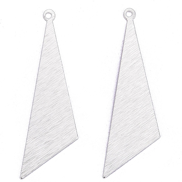 

PandaHall Brass Charms, Triangle, 925 Sterling Silver Plated, 40x11.5x0.5mm, Hole: 1.4mm Brass Triangle