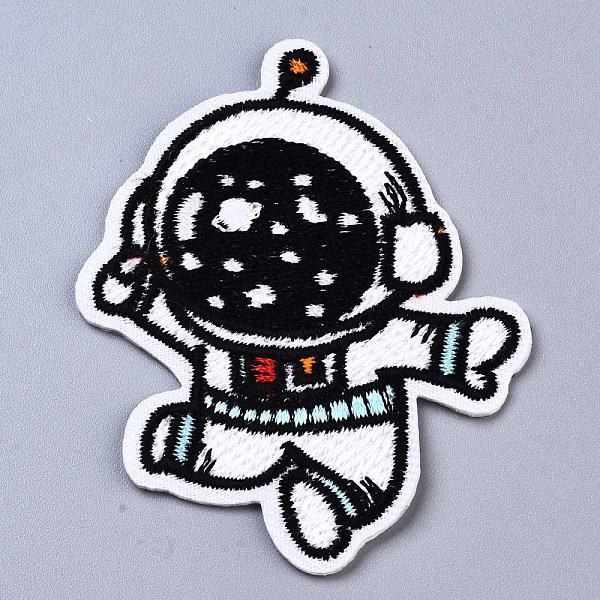

PandaHall Spaceman Appliques, Computerized Embroidery Cloth Iron on/Sew on Patches, Costume Accessories, Snow, 64.5x50x1.5mm Cloth Human..., White