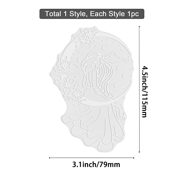 

PandaHall BENECREAT 11.5x7.9cm Goddess Moon Hot Foil Plate, Fairy Flower Cloud Hot Foil Metal Template for Card Making DIY Scrapbooking...