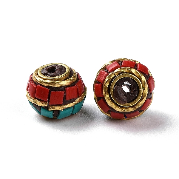 

PandaHall Handmade Indonesia Beads, with Brass Findings, Antique Golden, Rondelle, Red, 9.5x9mm, Hole: 1.4mm Polymer Clay Rondelle Red